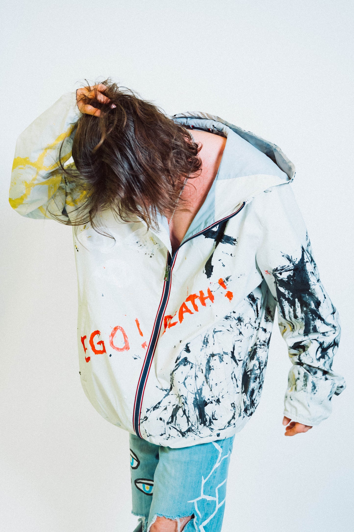 "EGO DEATH" 1 of 1 Hand Painted Windbreaker