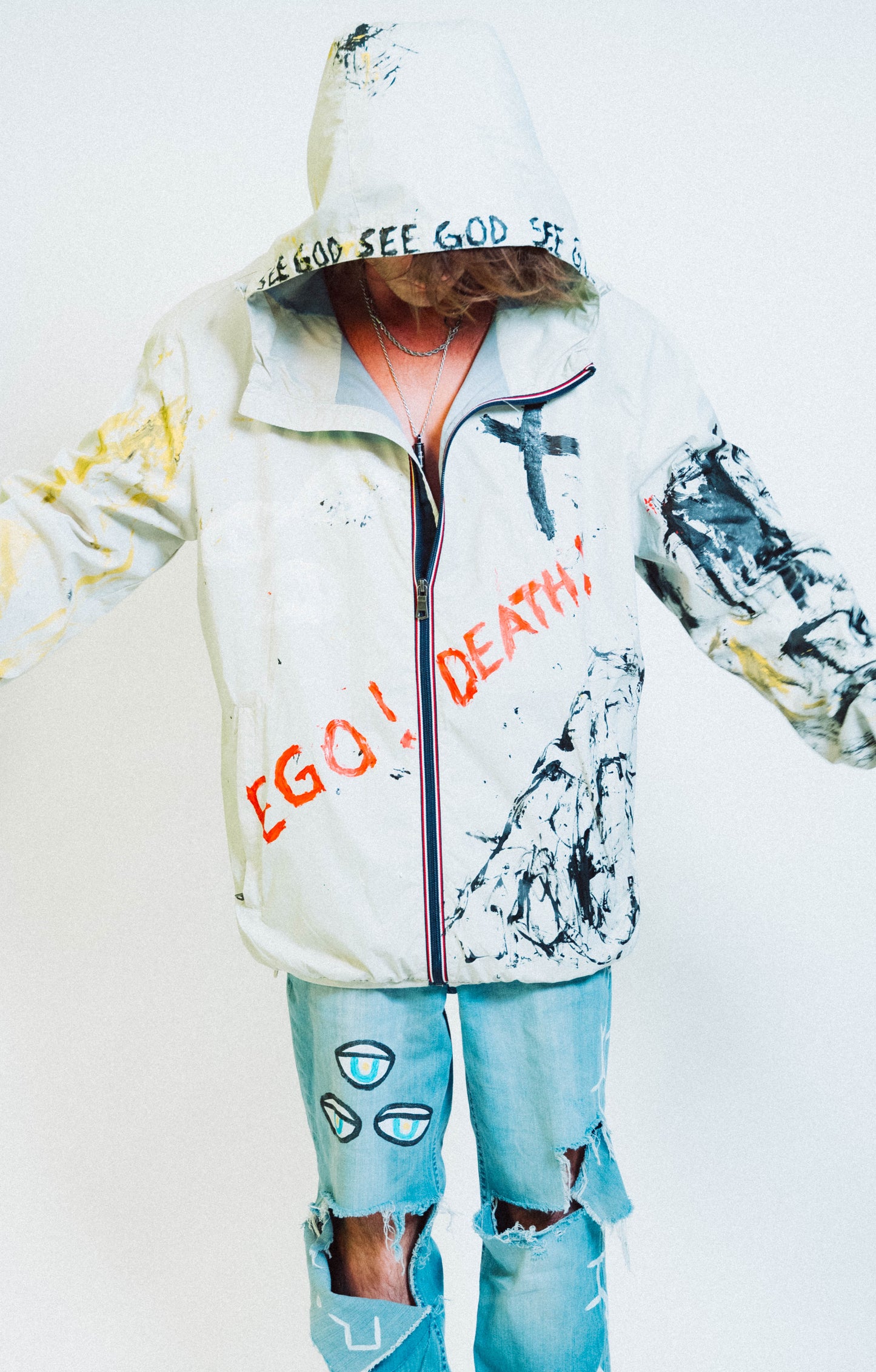 "EGO DEATH" 1 of 1 Hand Painted Windbreaker
