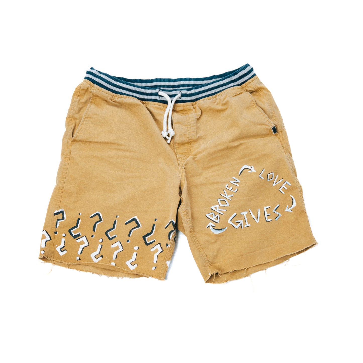 "BROKEN LOVE GIVES" 1 of 1 Hand Painted Shorts