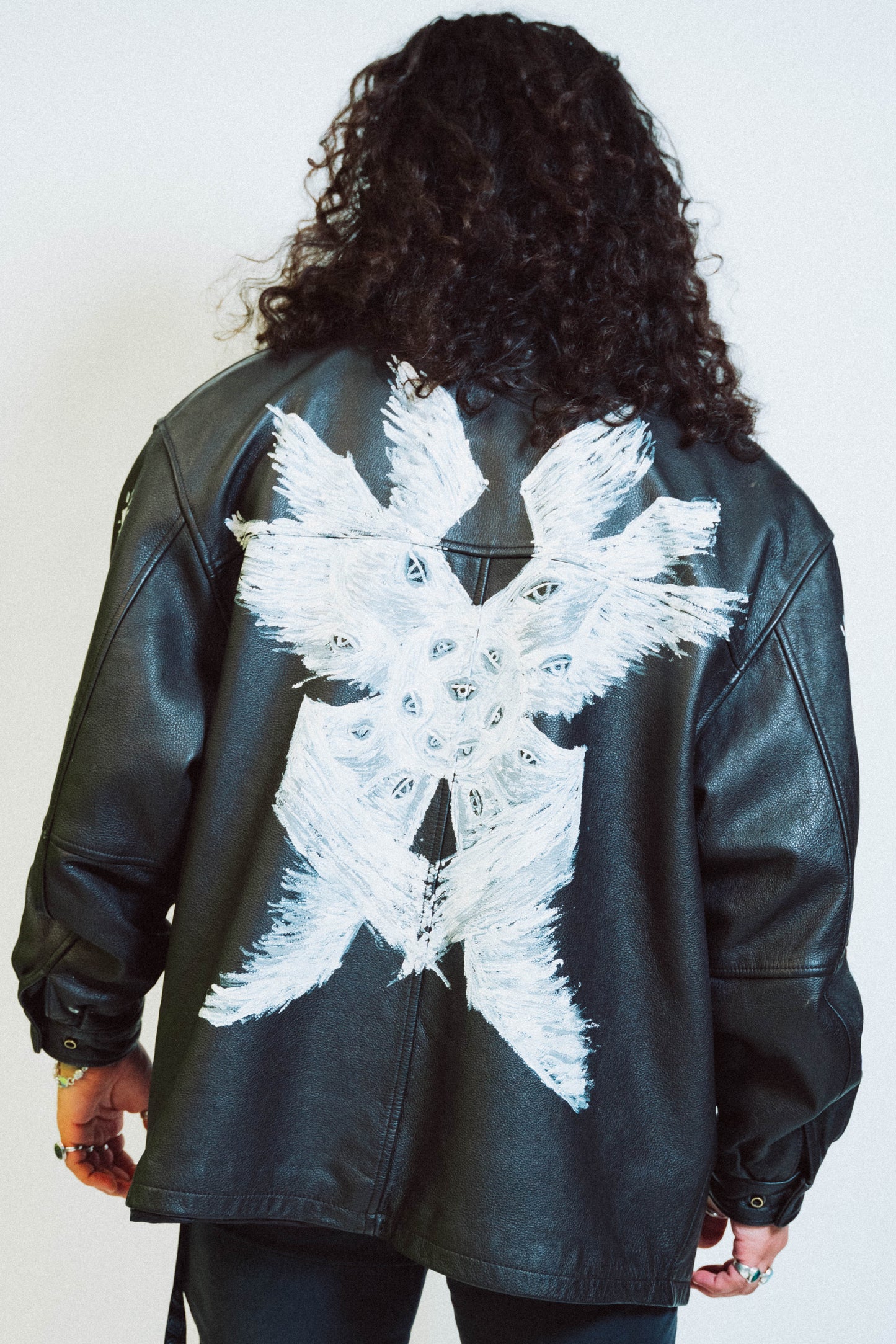 "SERAPHIM" 1 of 1 Hand Painted Leather Jacket