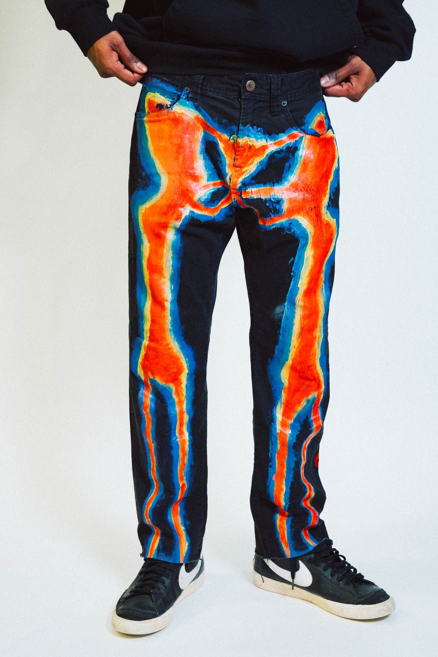 "Thermal Bones" 1 of 1 Hand Painted Pants