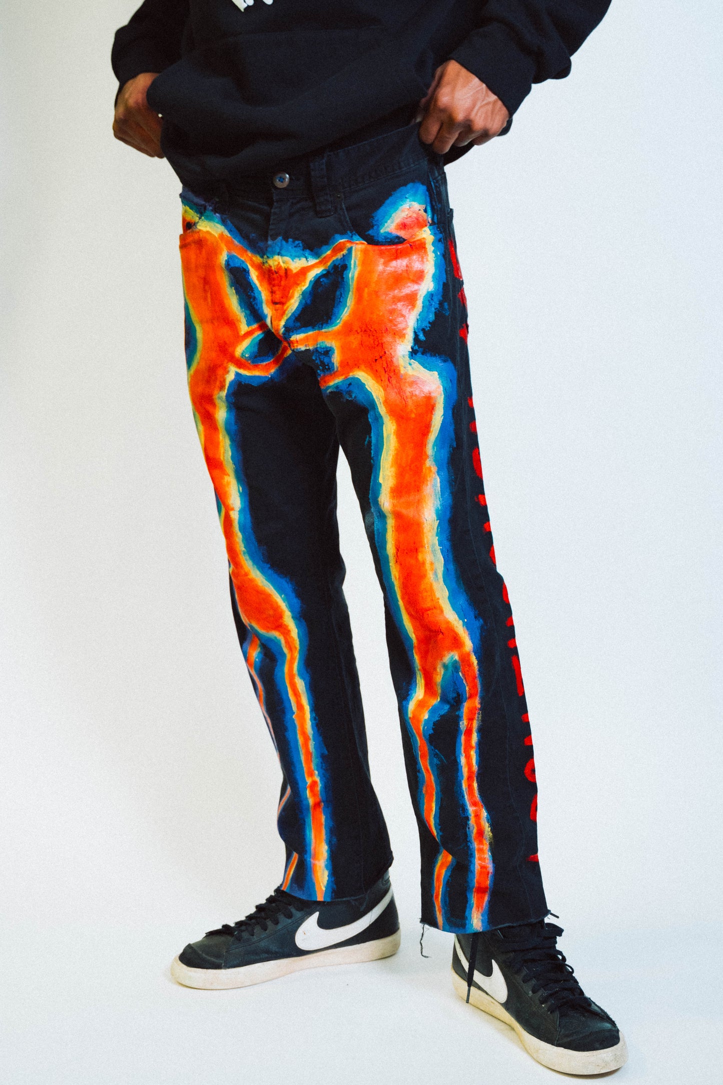 "Thermal Bones" 1 of 1 Hand Painted Pants