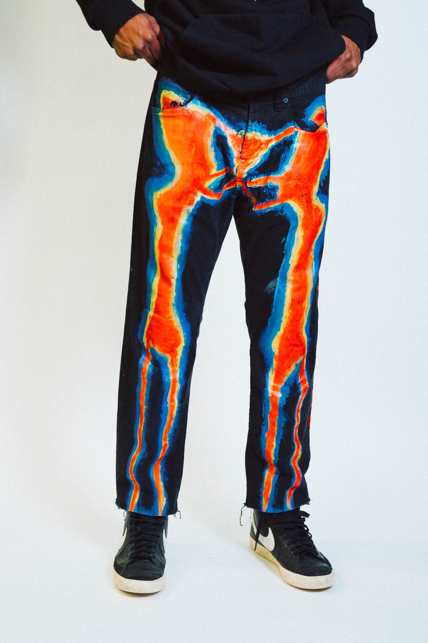 "Thermal Bones" 1 of 1 Hand Painted Pants