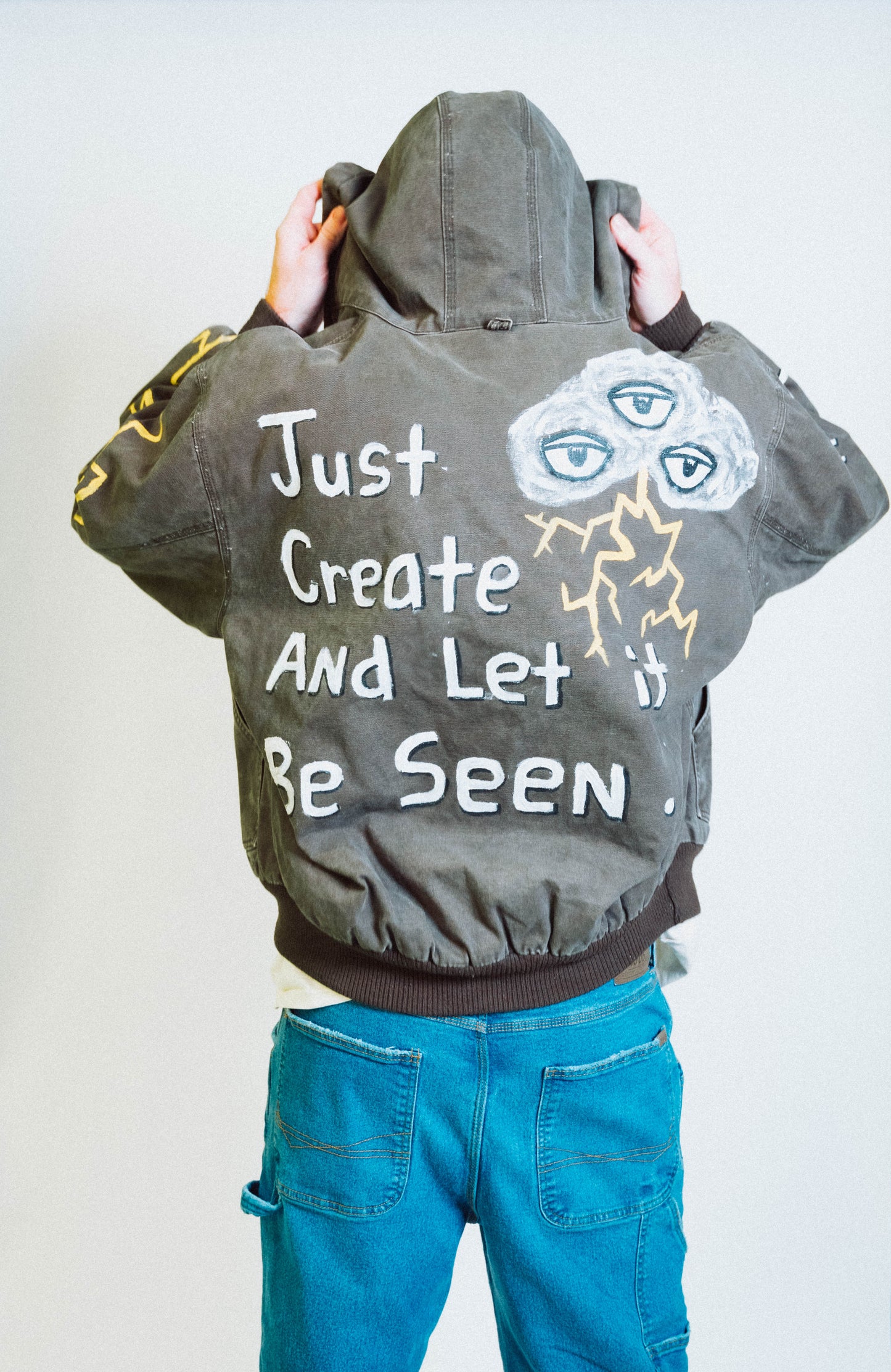 "CREATE & LET IT BE SEEN" 1 of 1 Hand Painted Jacket
