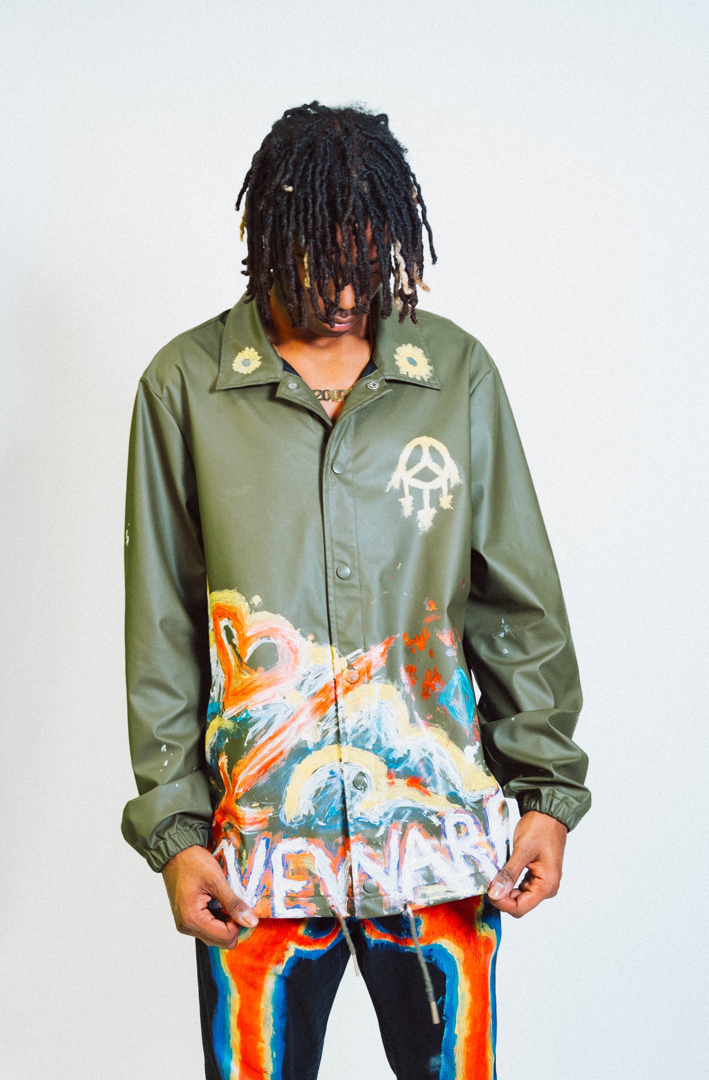 "LOVEWARRIOR//PEACEKEEPER" 1 of 1 Hand Painted Jacket