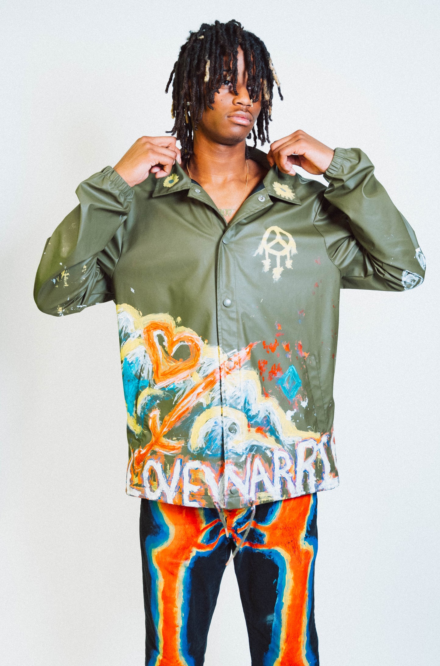 "LOVEWARRIOR//PEACEKEEPER" 1 of 1 Hand Painted Jacket