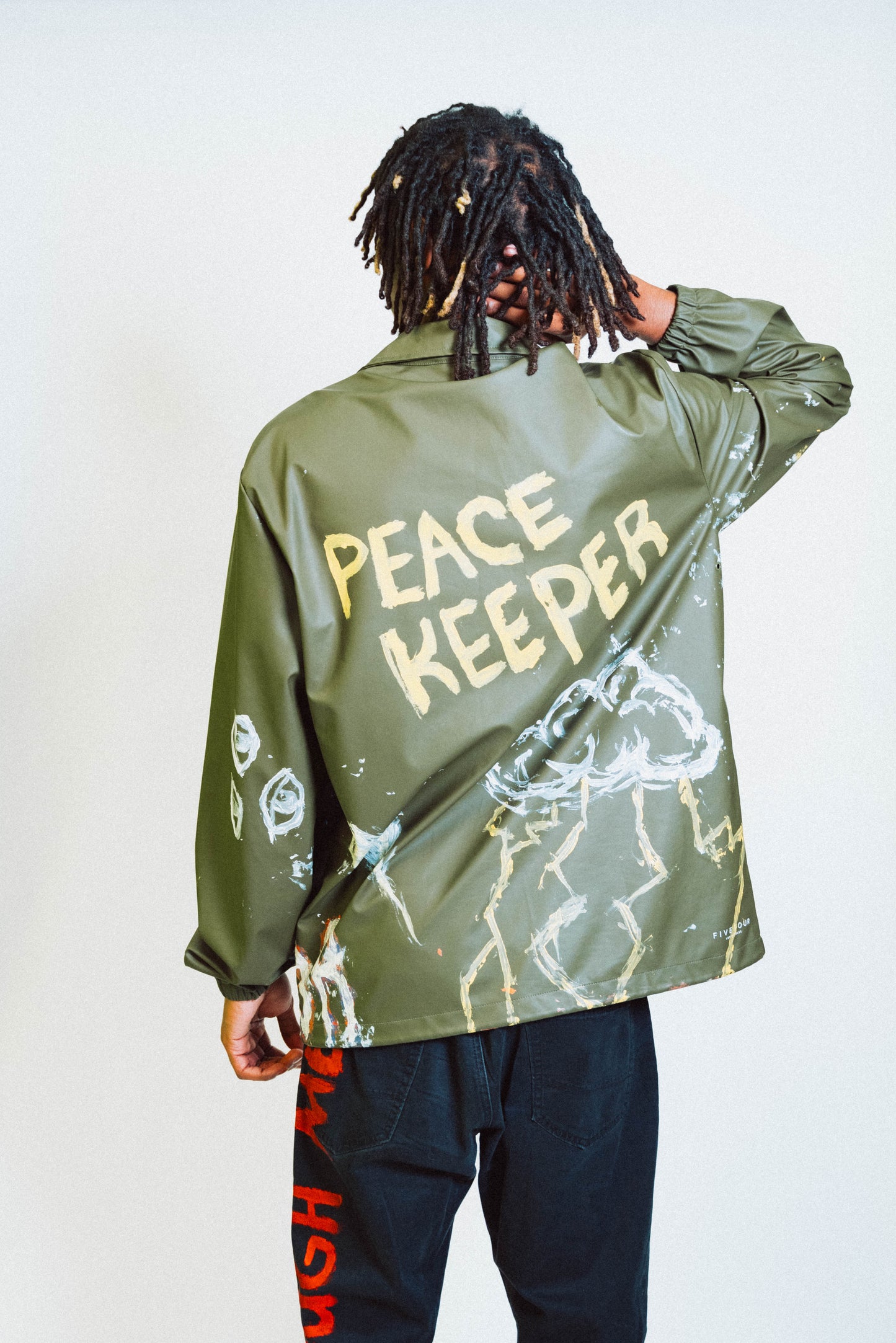 "LOVEWARRIOR//PEACEKEEPER" 1 of 1 Hand Painted Jacket