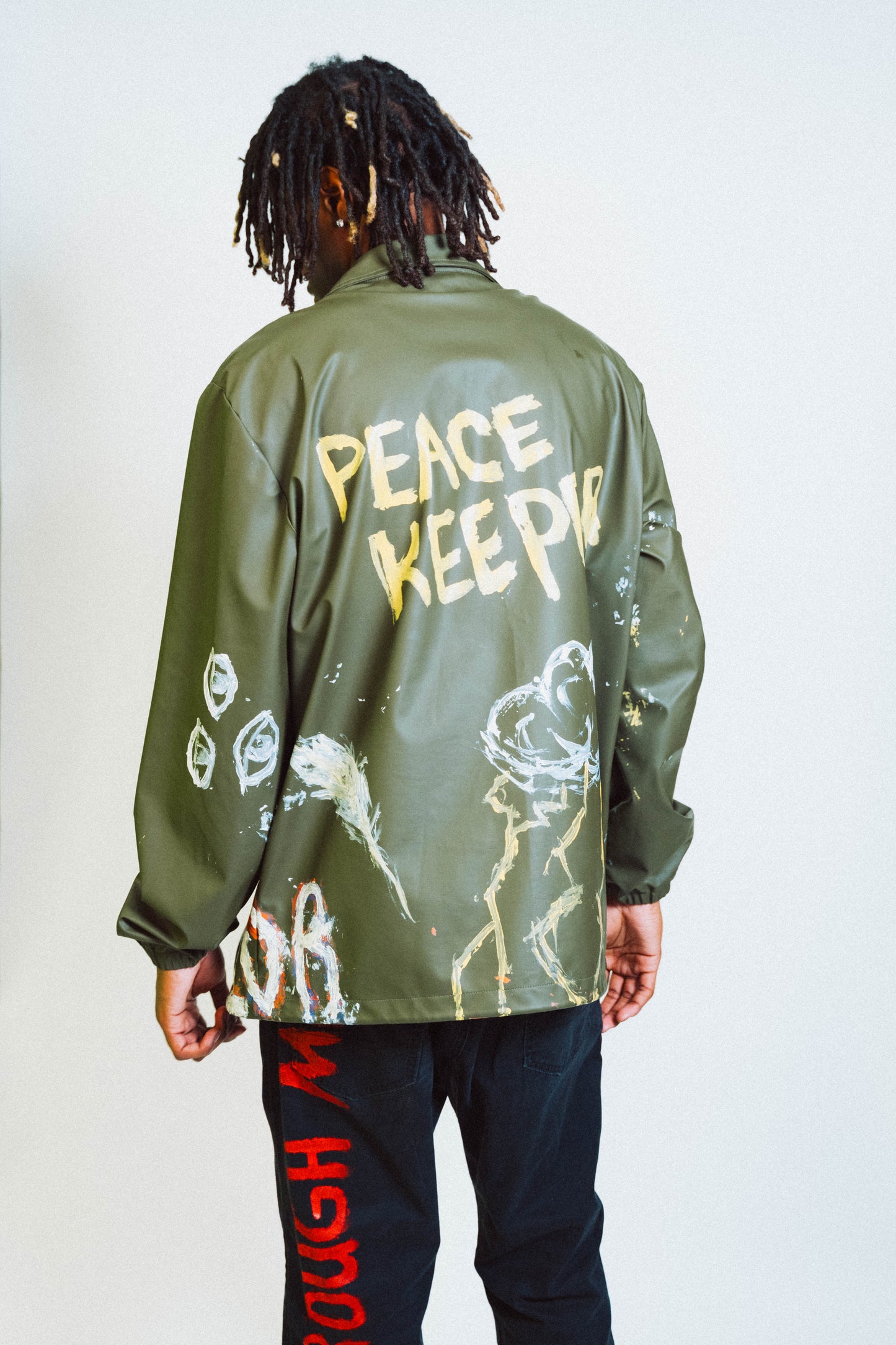 "LOVEWARRIOR//PEACEKEEPER" 1 of 1 Hand Painted Jacket