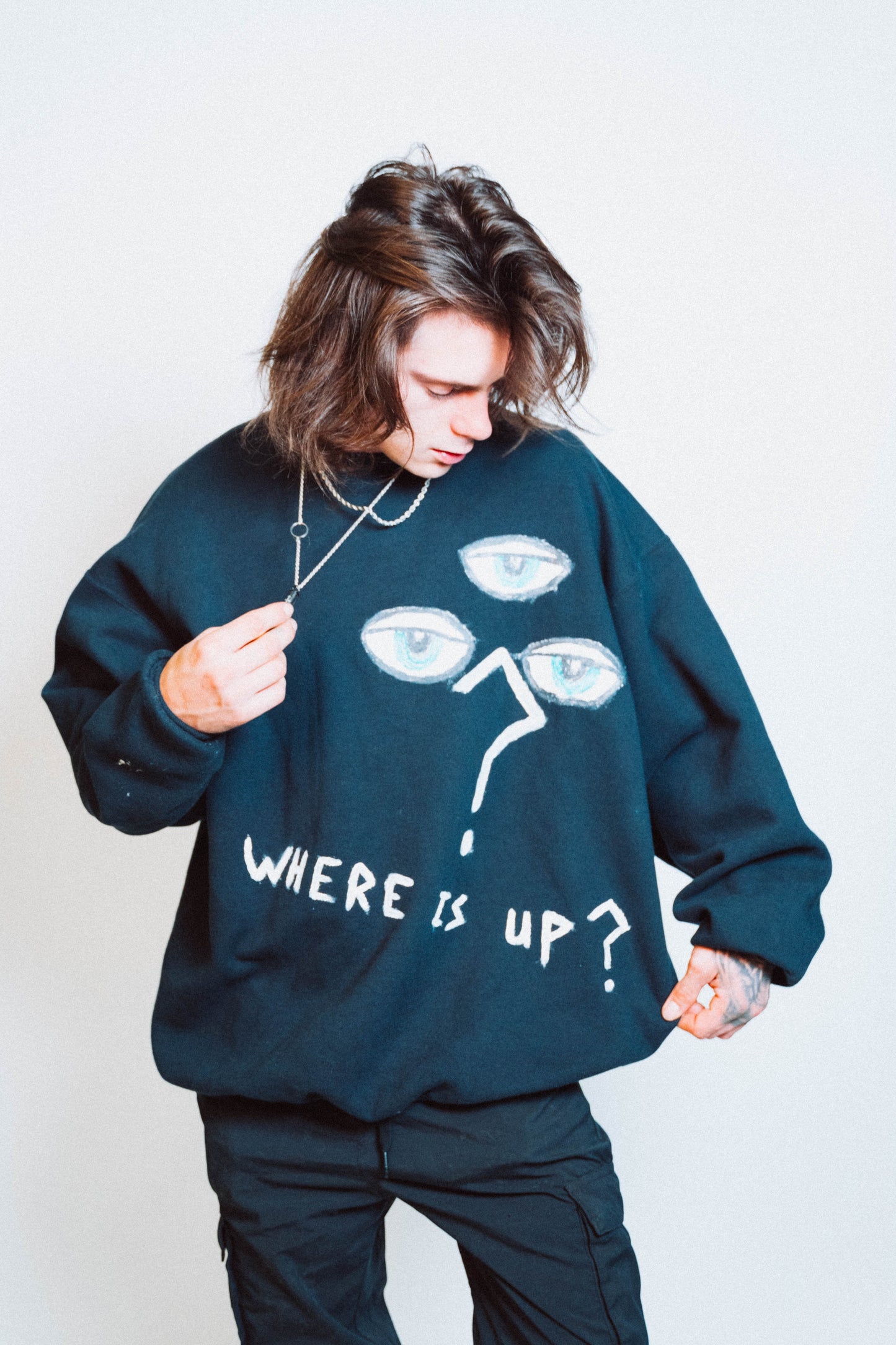 "CASUAL TILT" 1 of 1 Hand Painted Sweater