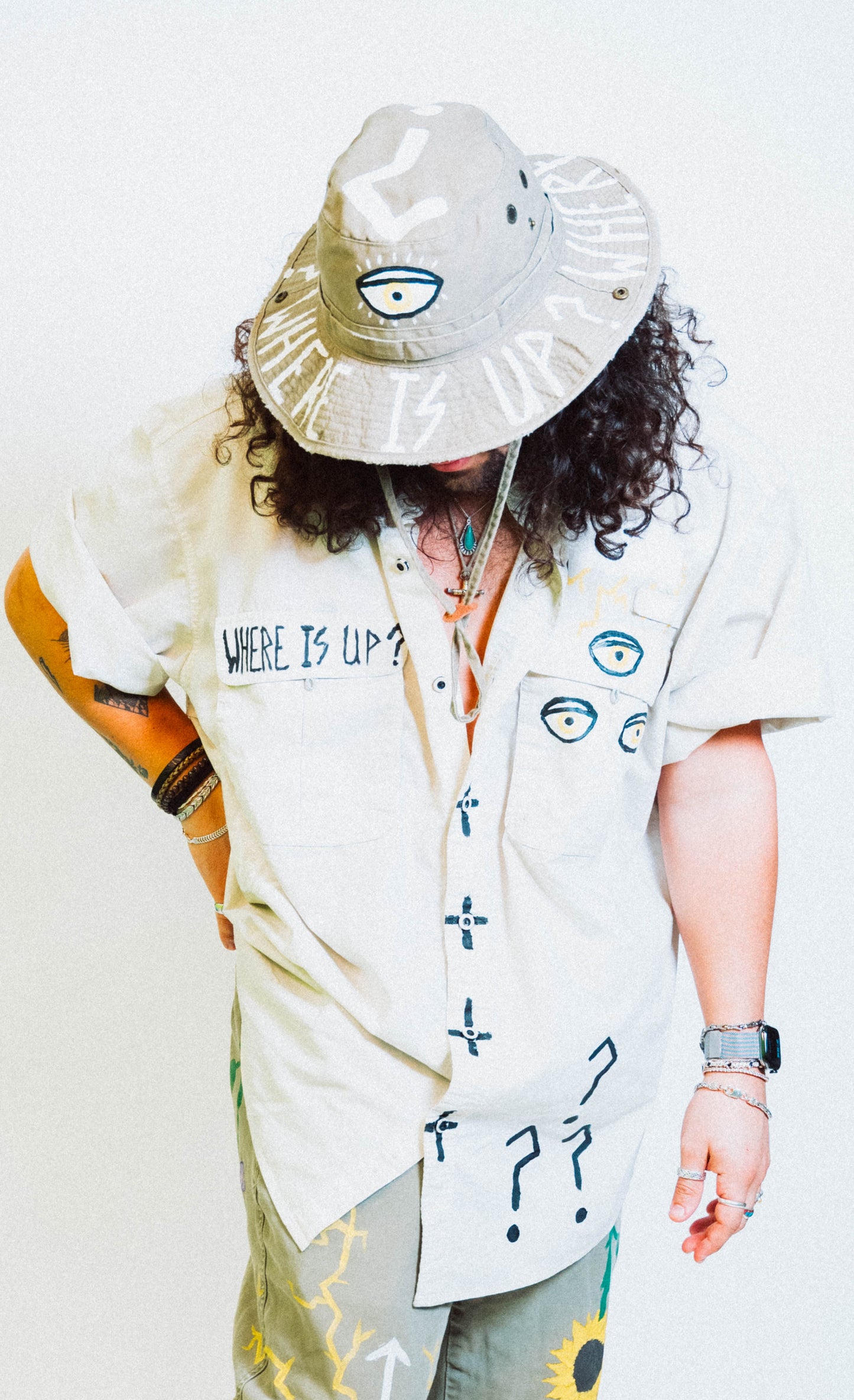 "SAFARI FISHER" 1 of 1 Hand Painted Shirt