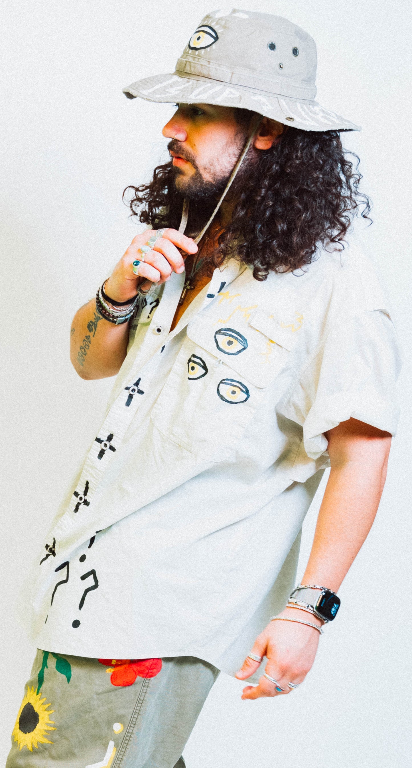 "SAFARI FISHER" 1 of 1 Hand Painted Shirt