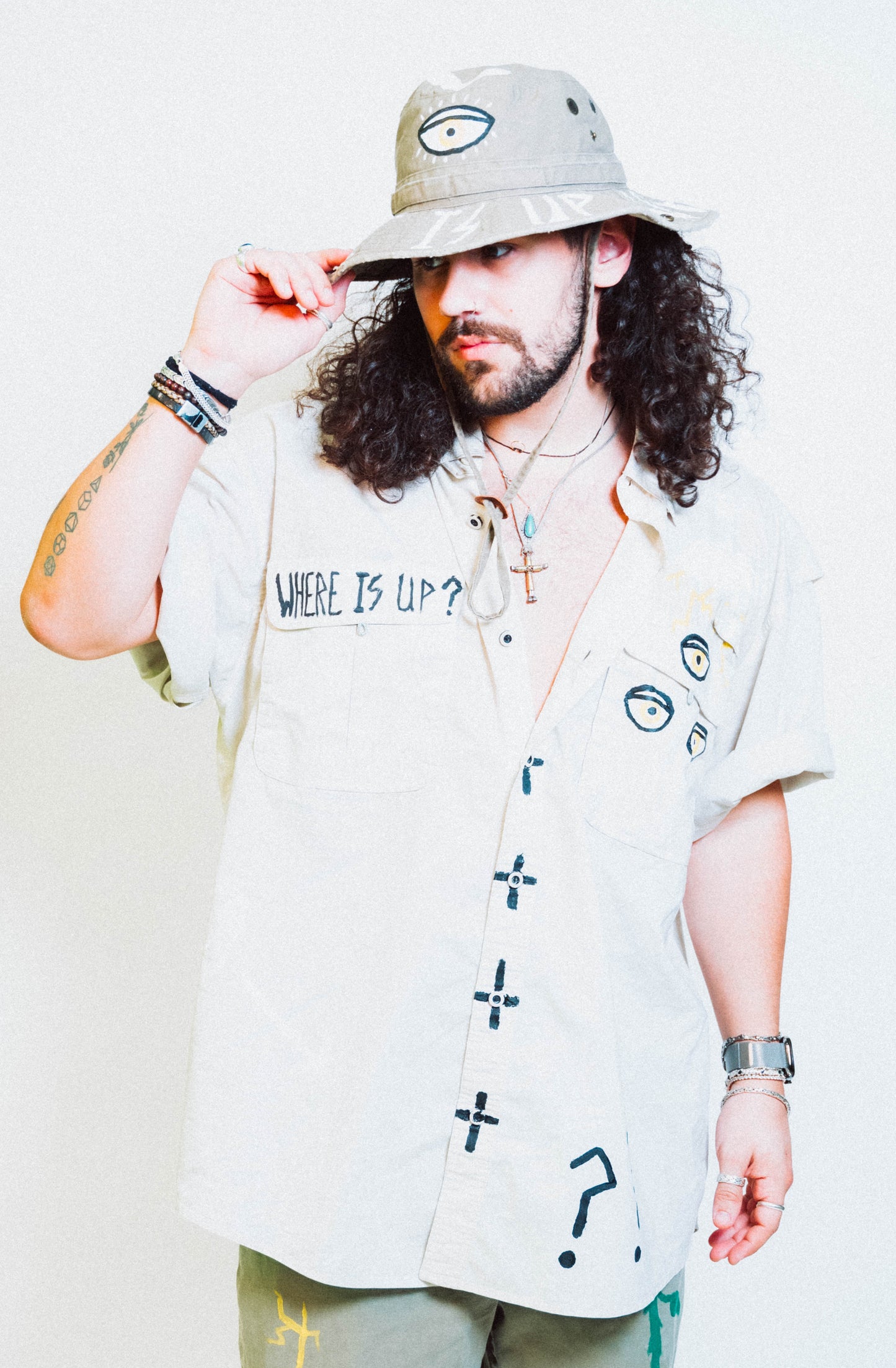 "SAFARI FISHER" 1 of 1 Hand Painted Shirt