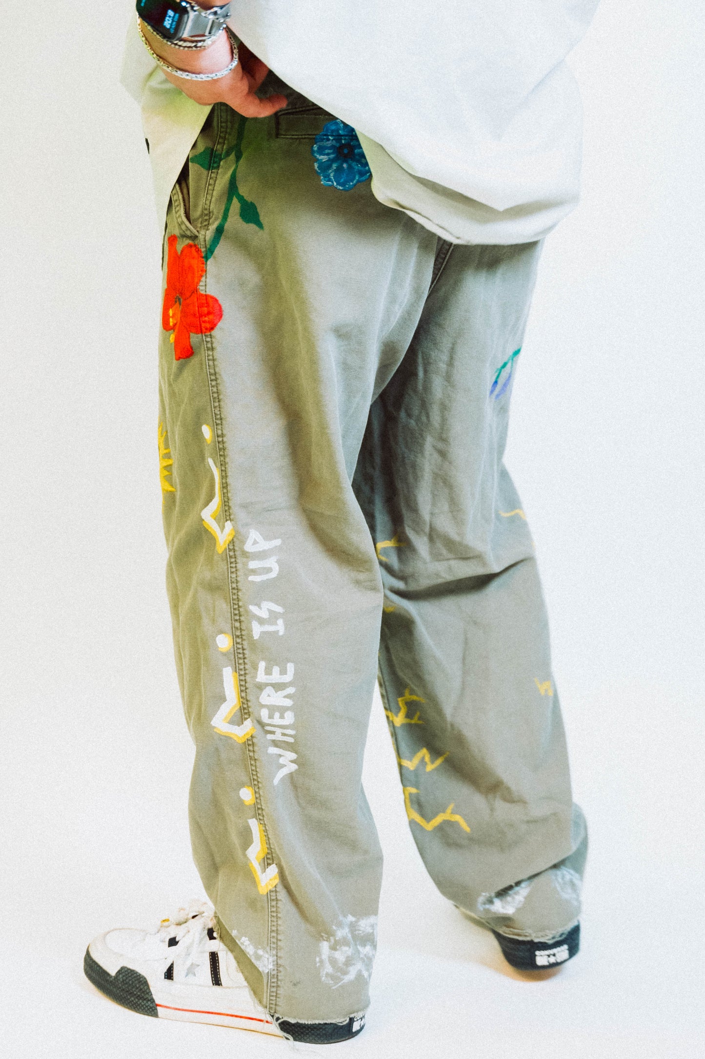 "INVERTED GARDEN" 1 of 1 Hand Painted Pants