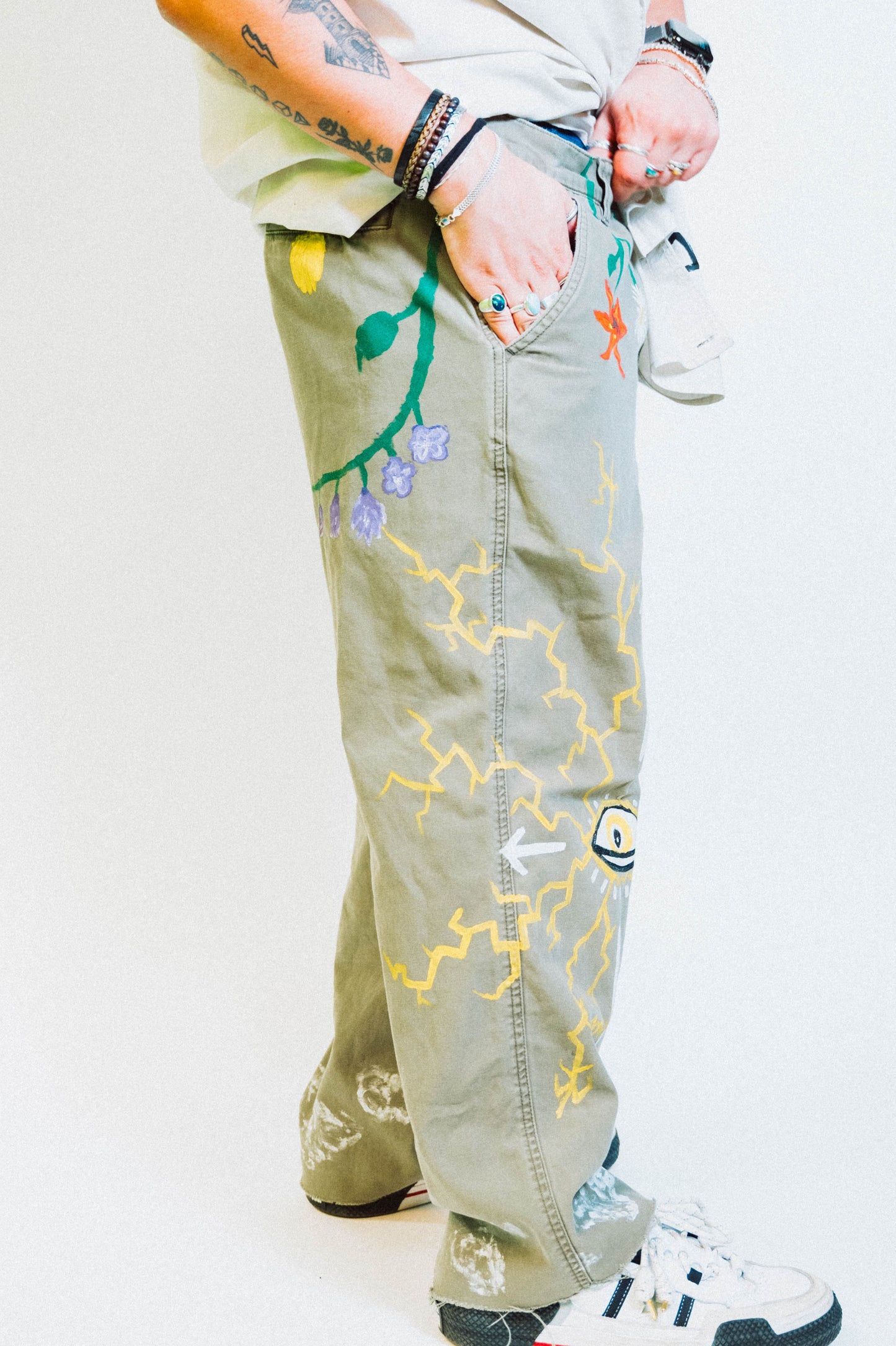 "INVERTED GARDEN" 1 of 1 Hand Painted Pants