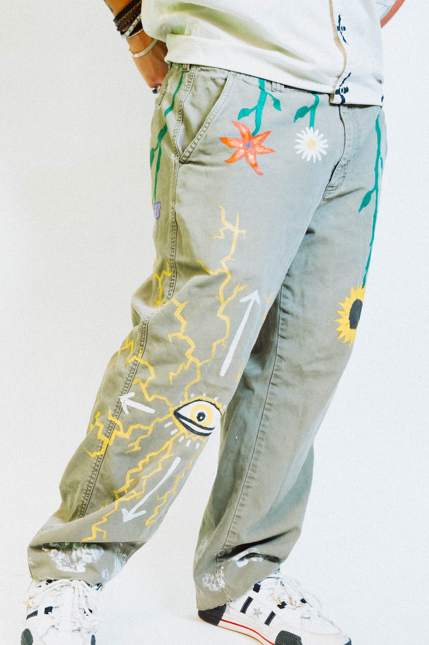 "INVERTED GARDEN" 1 of 1 Hand Painted Pants