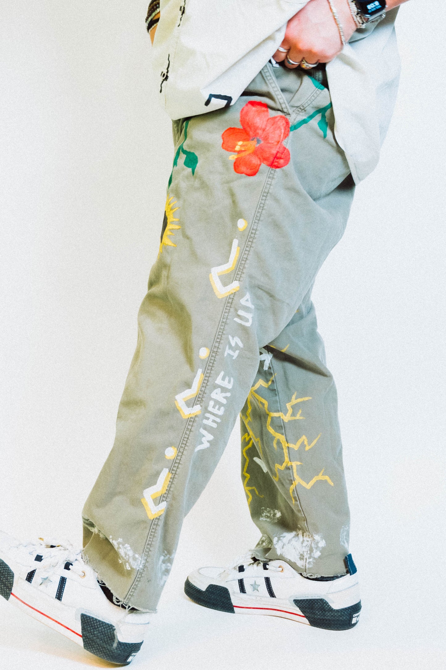 "INVERTED GARDEN" 1 of 1 Hand Painted Pants