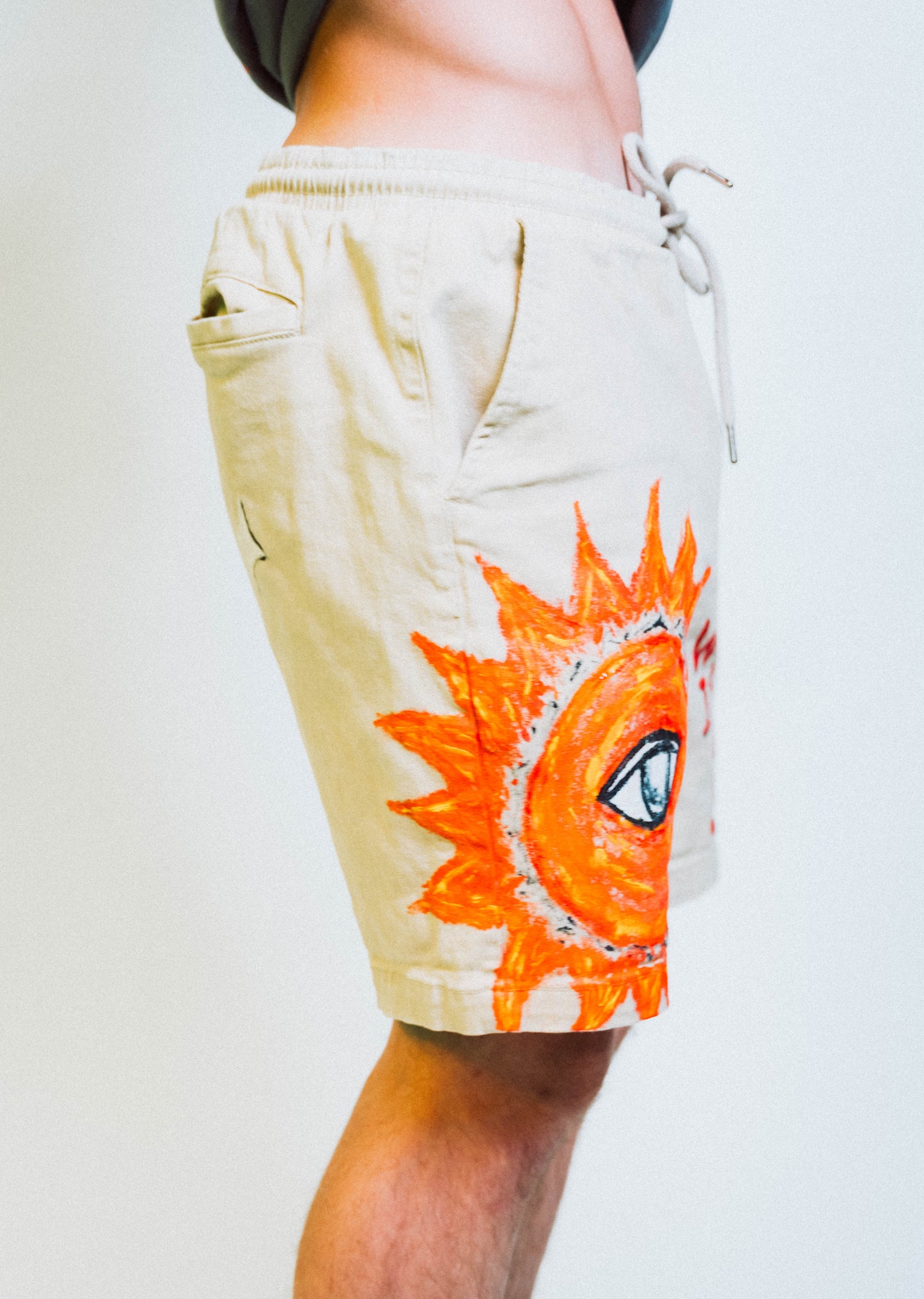 "SUN + MOON" 1 of 1 Hand Painted Shorts