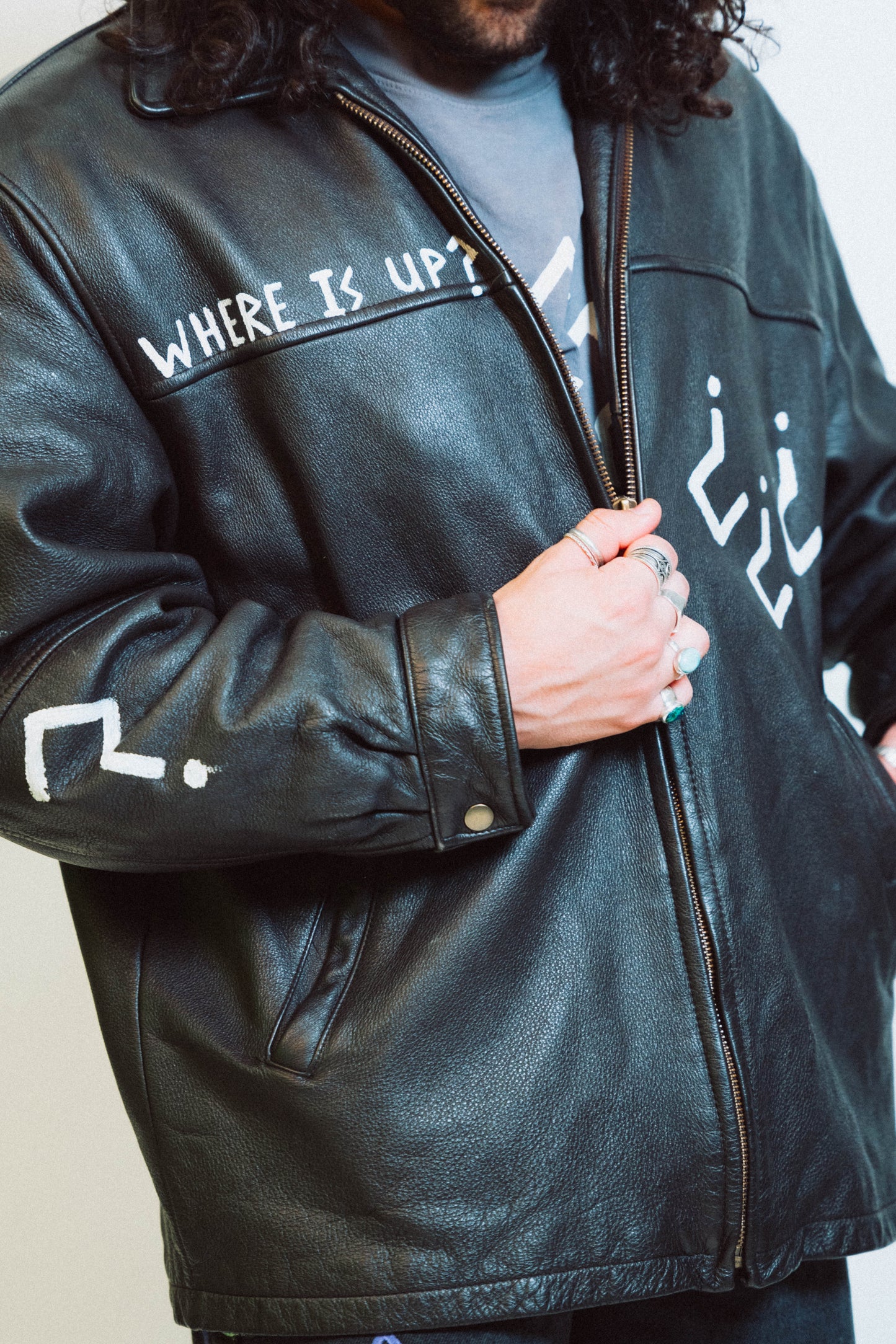 "SERAPHIM" 1 of 1 Hand Painted Leather Jacket