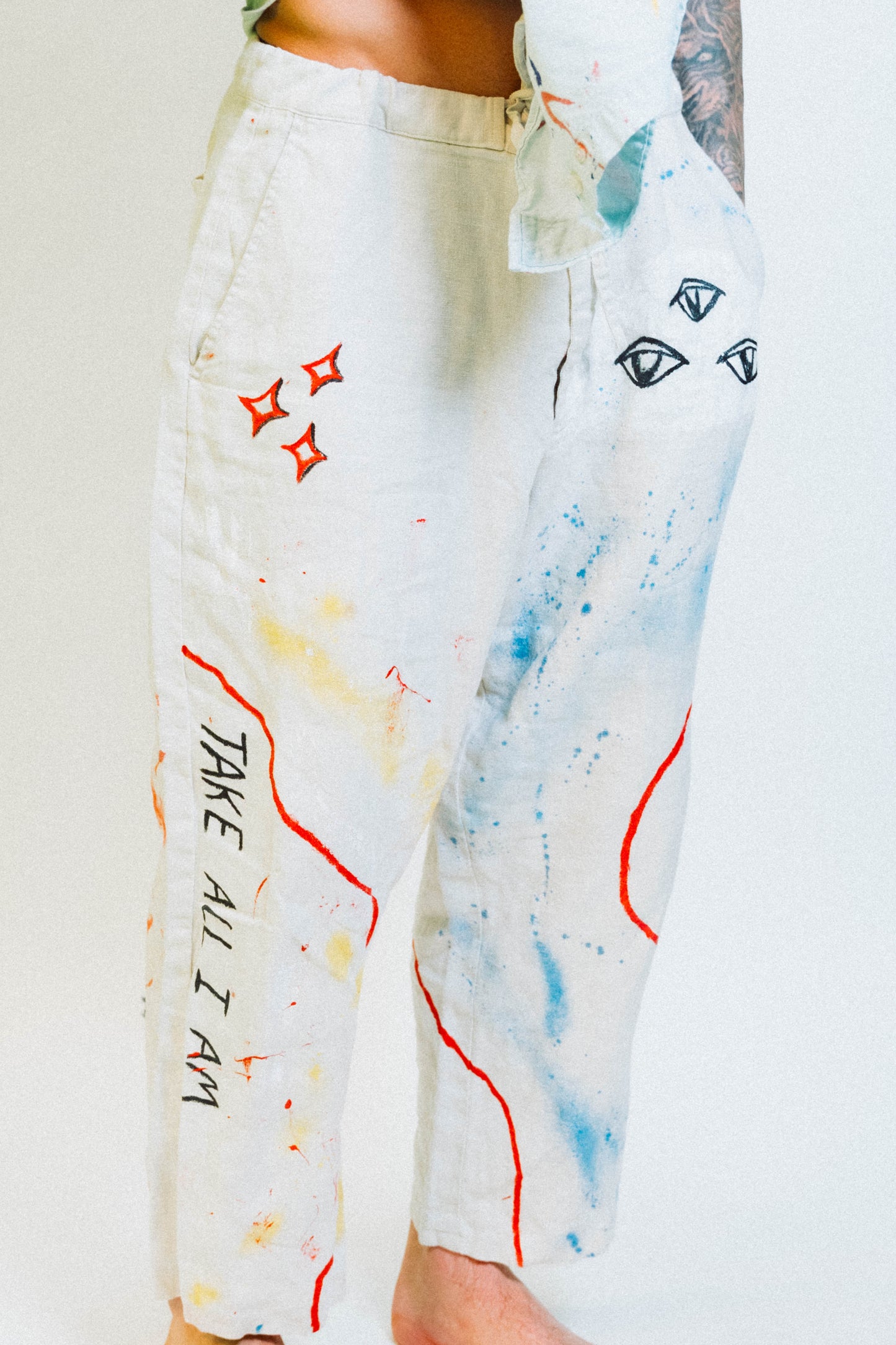 "888" 1 of 1 Hand Painted Pants