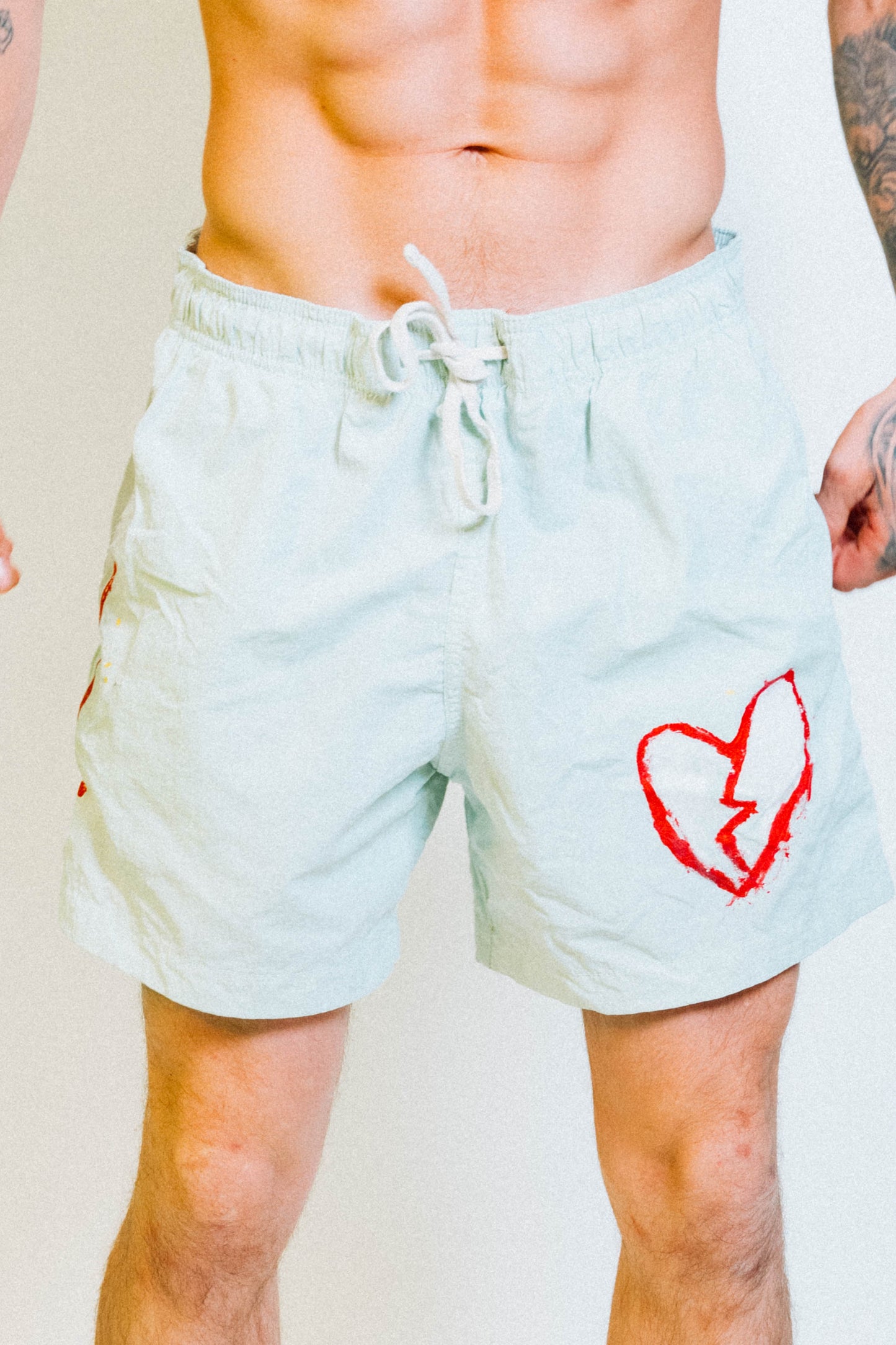 "FLOAT ON" 1 of 1 Hand Painted Swim Shorts