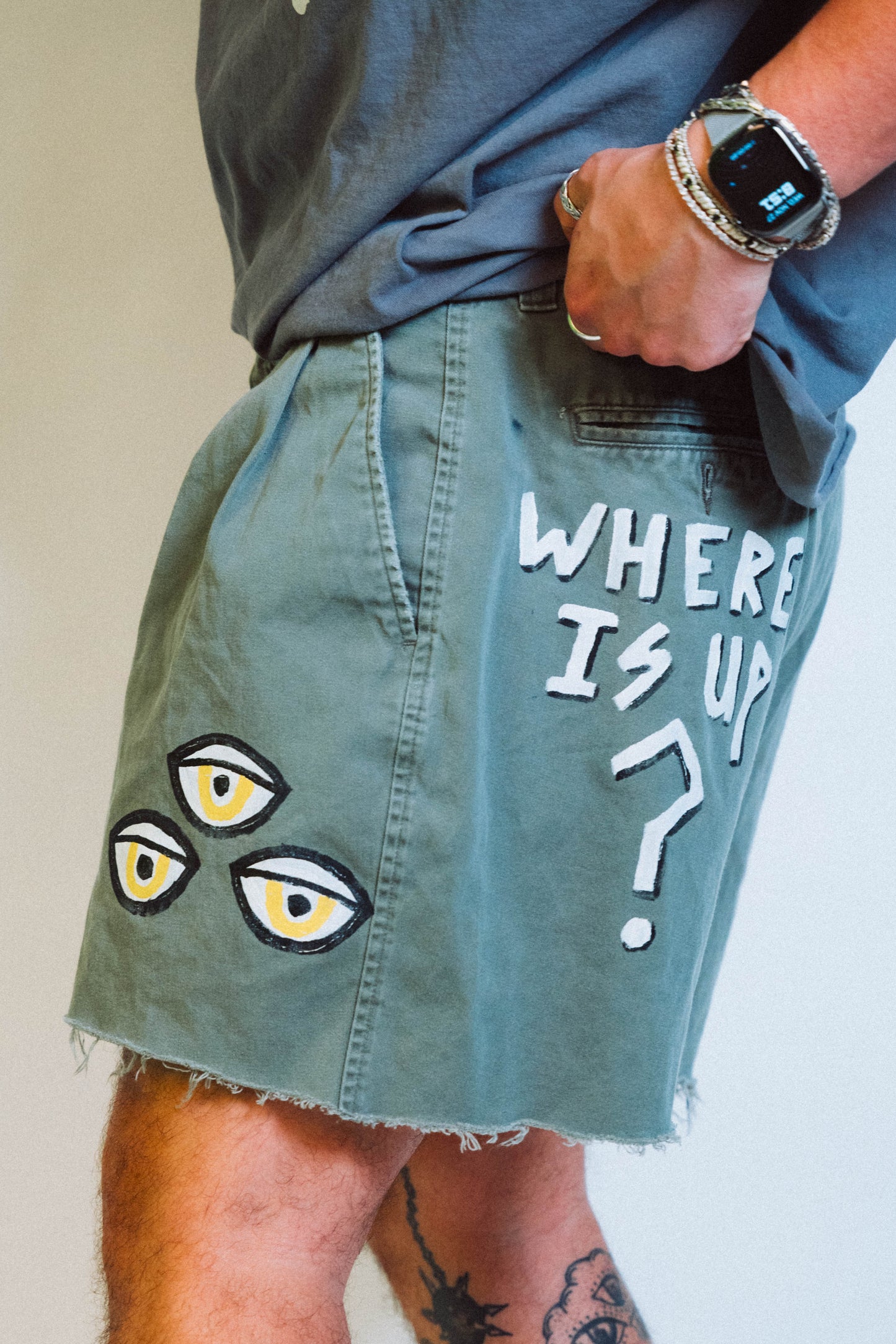 "COUNSELOR" 1 of 1 Hand Painted Shorts