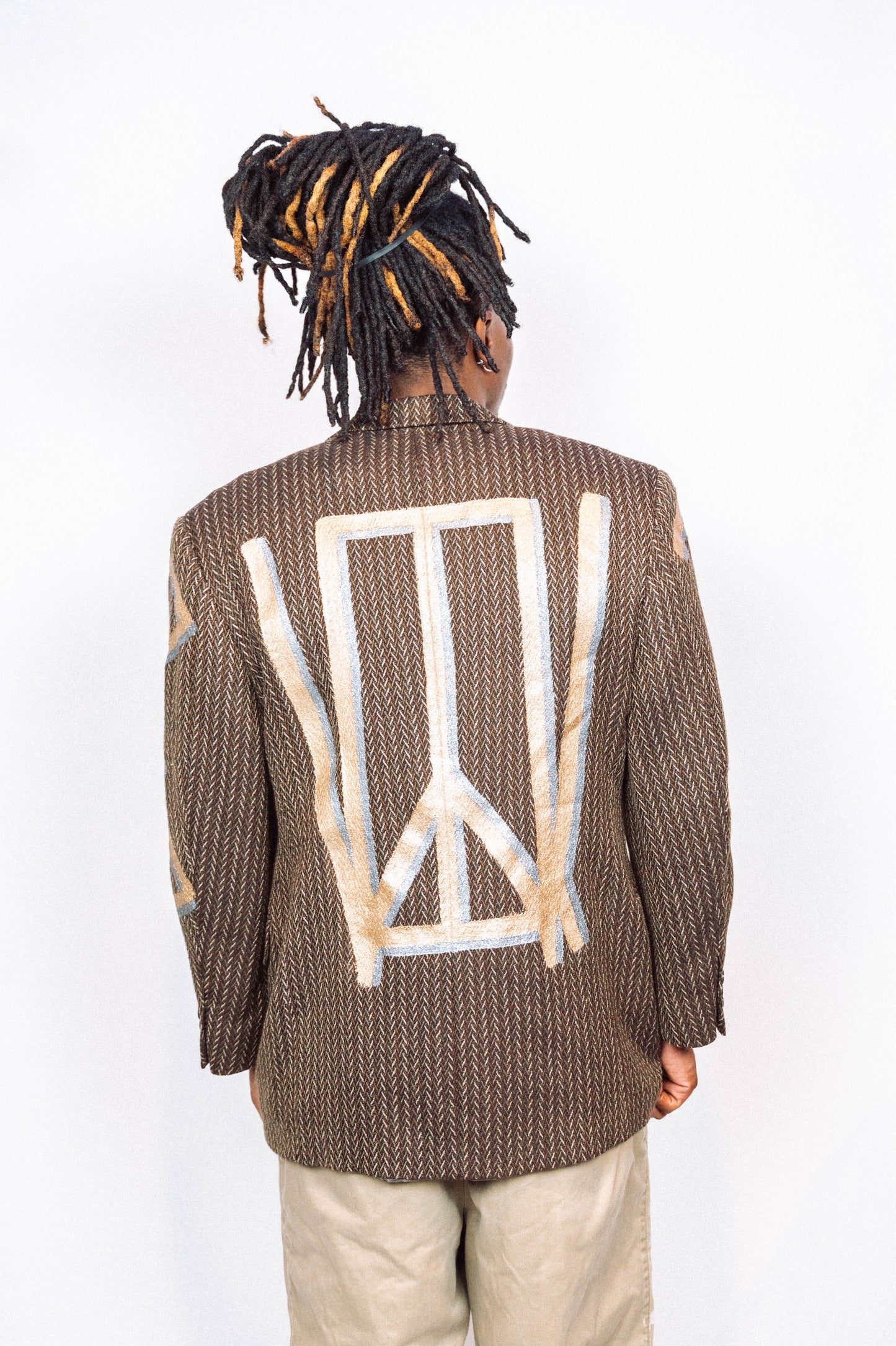 "OLD BUSINESS" 1 of 1 Hand-Painted Vintage Blazer