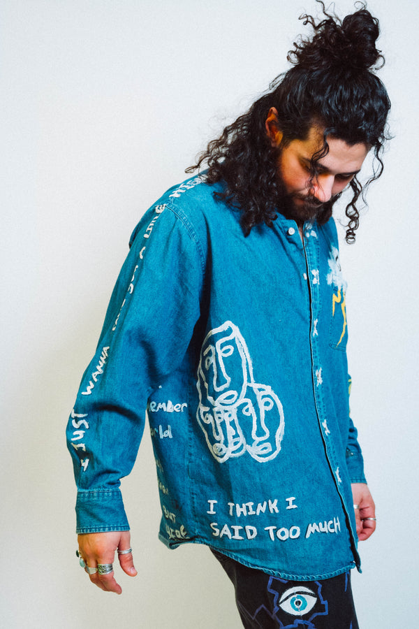 "Elijah's Denim" - 1 of 1 Hand Painted Shirt