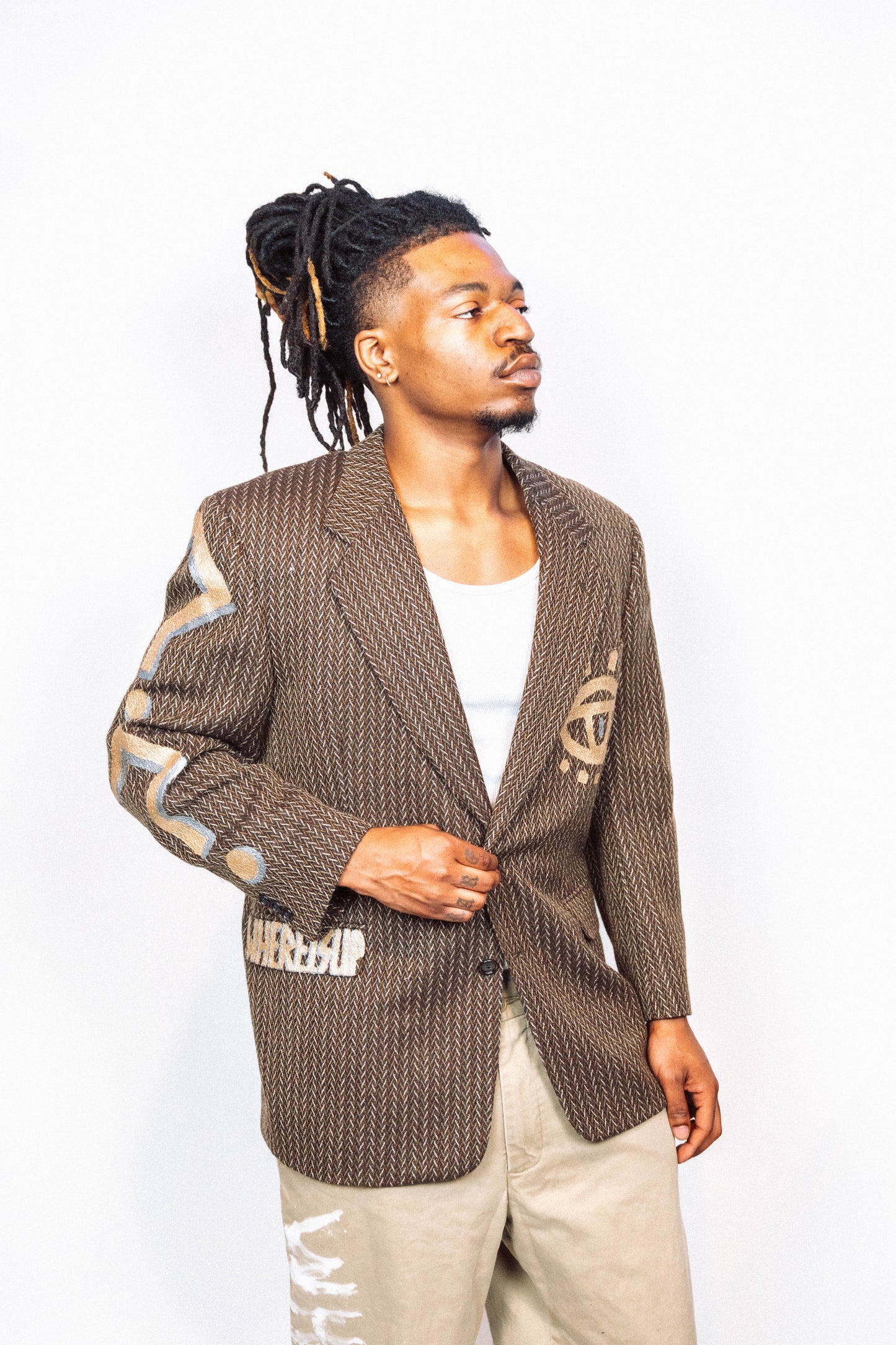 "OLD BUSINESS" 1 of 1 Hand-Painted Vintage Blazer